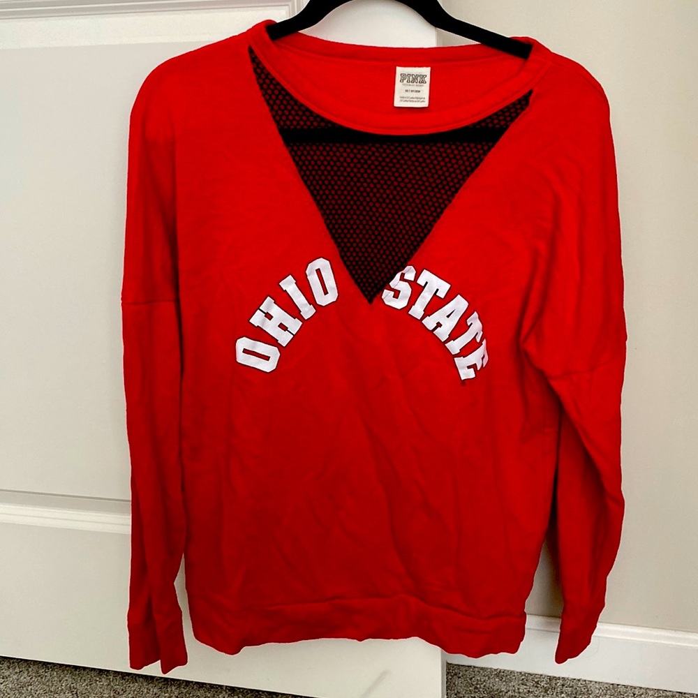 Ohio state sweatshirt with mesh detail